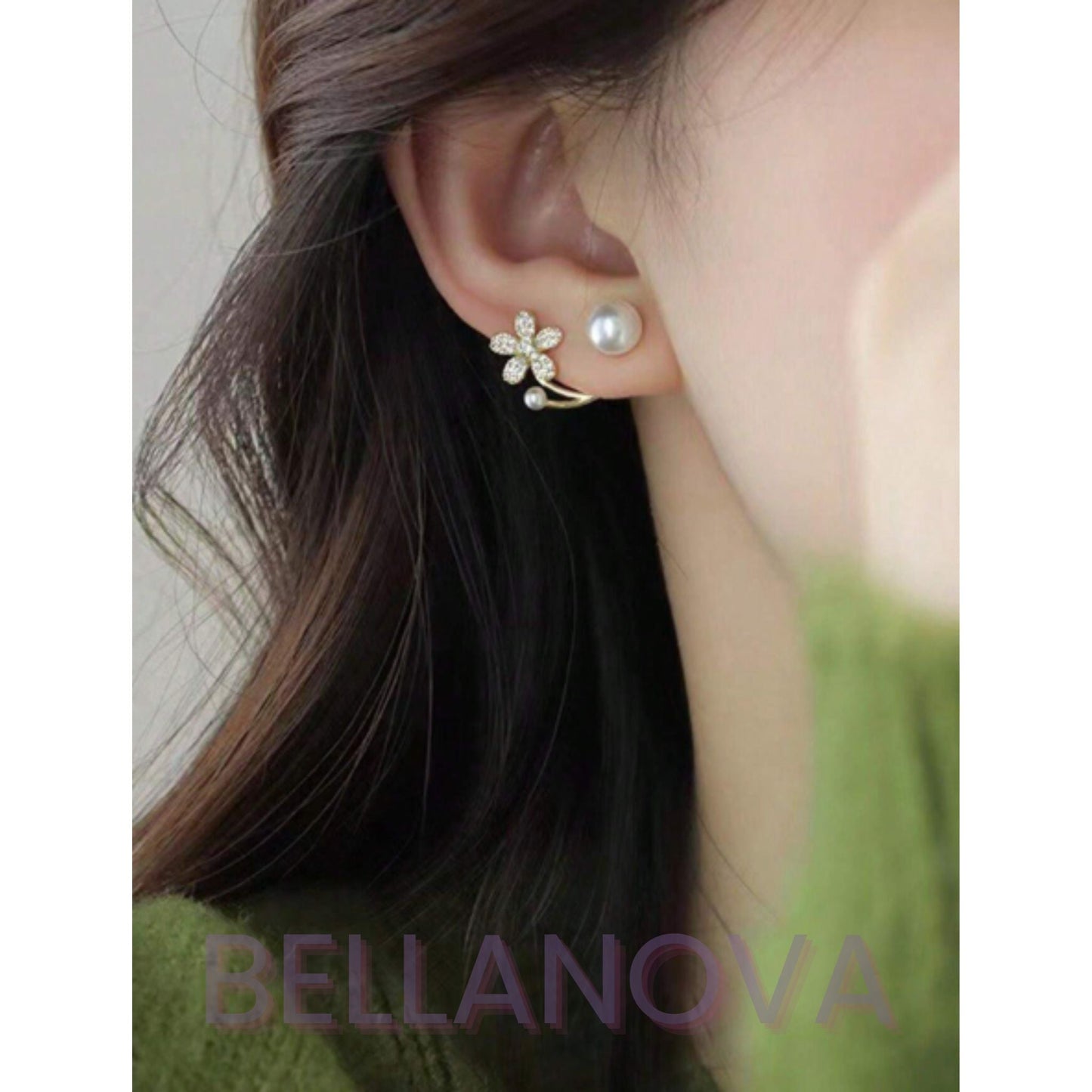2-in-1 Blumen & Perlen™ Ohrringe – 18K Vergoldet + KOSTENLOSER VERSAND