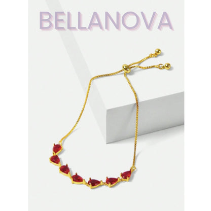 Verstellbares Swarovski™ Armband mit Rubin – 18K Vergoldet + KOSTENLOSER VERSAND