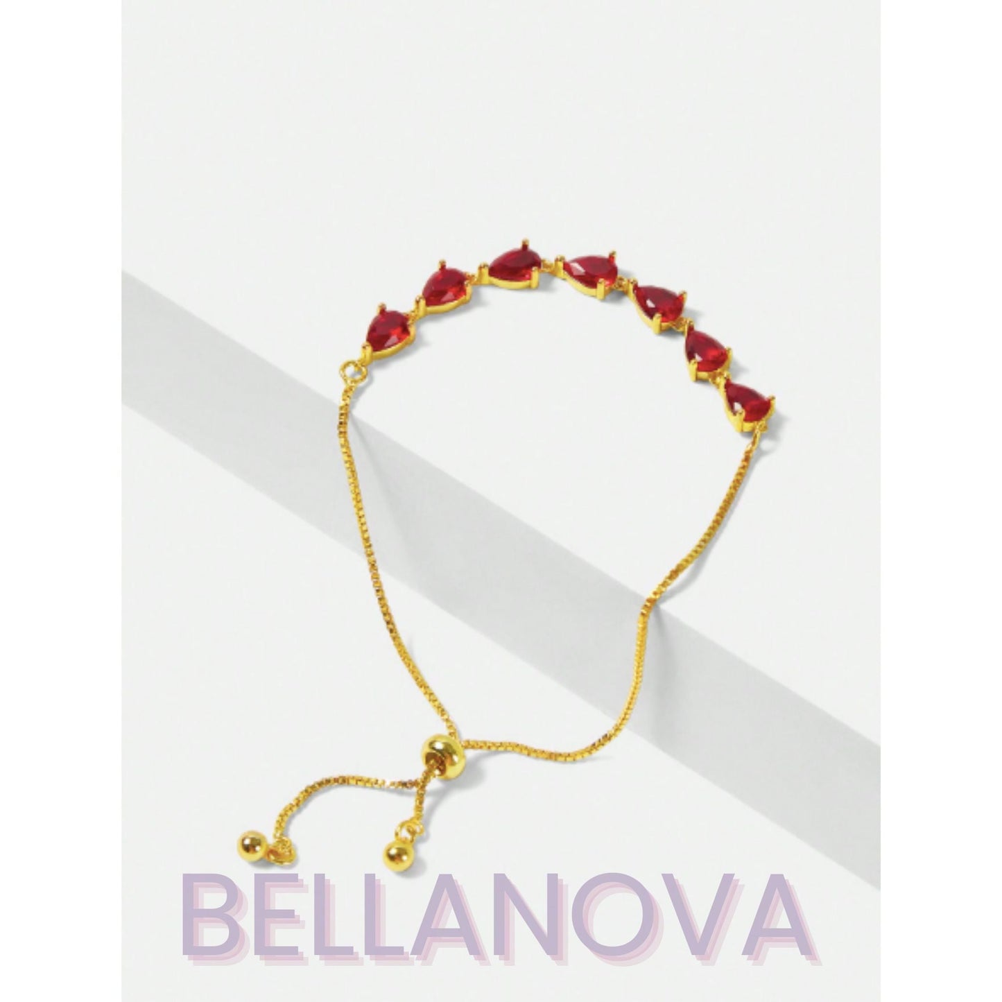Verstellbares Swarovski™ Armband mit Rubin – 18K Vergoldet + KOSTENLOSER VERSAND