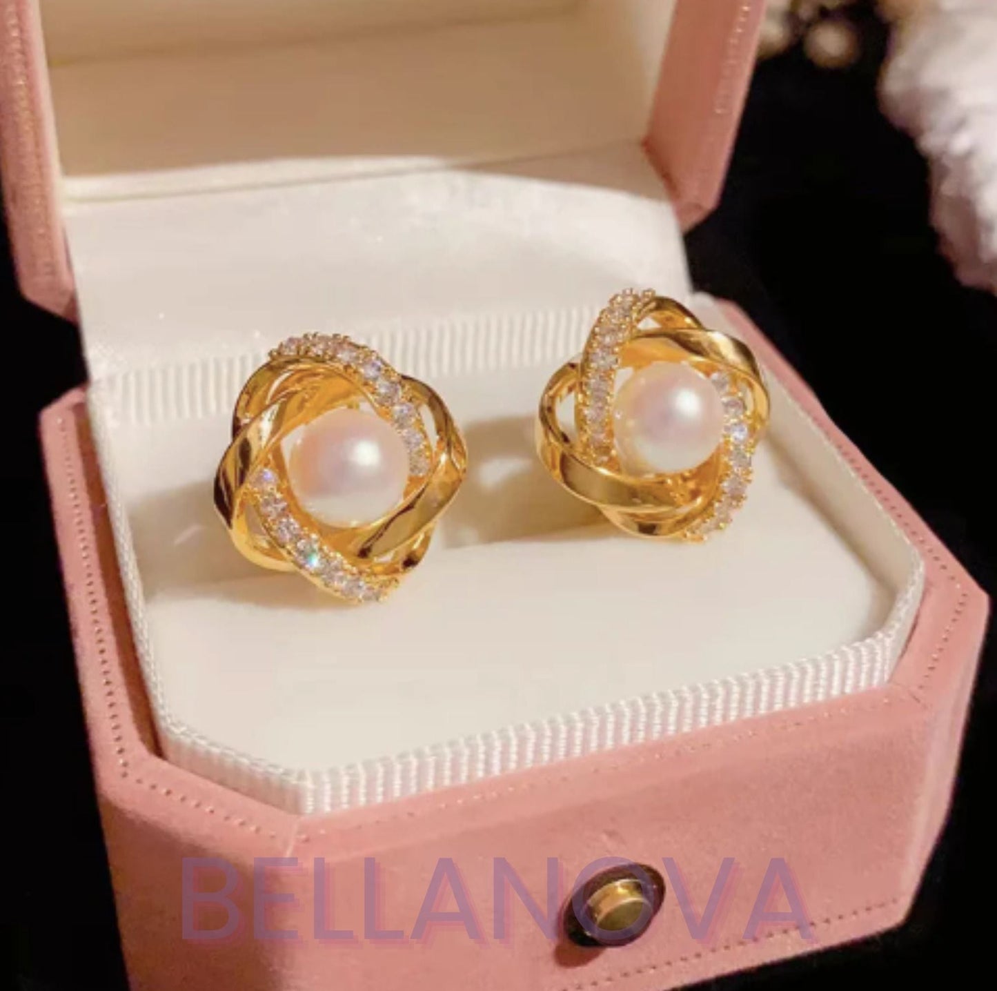 Rosen-Ohrringe mit Zirkonia – 18K Vergoldet + KOSTENLOSER VERSAND