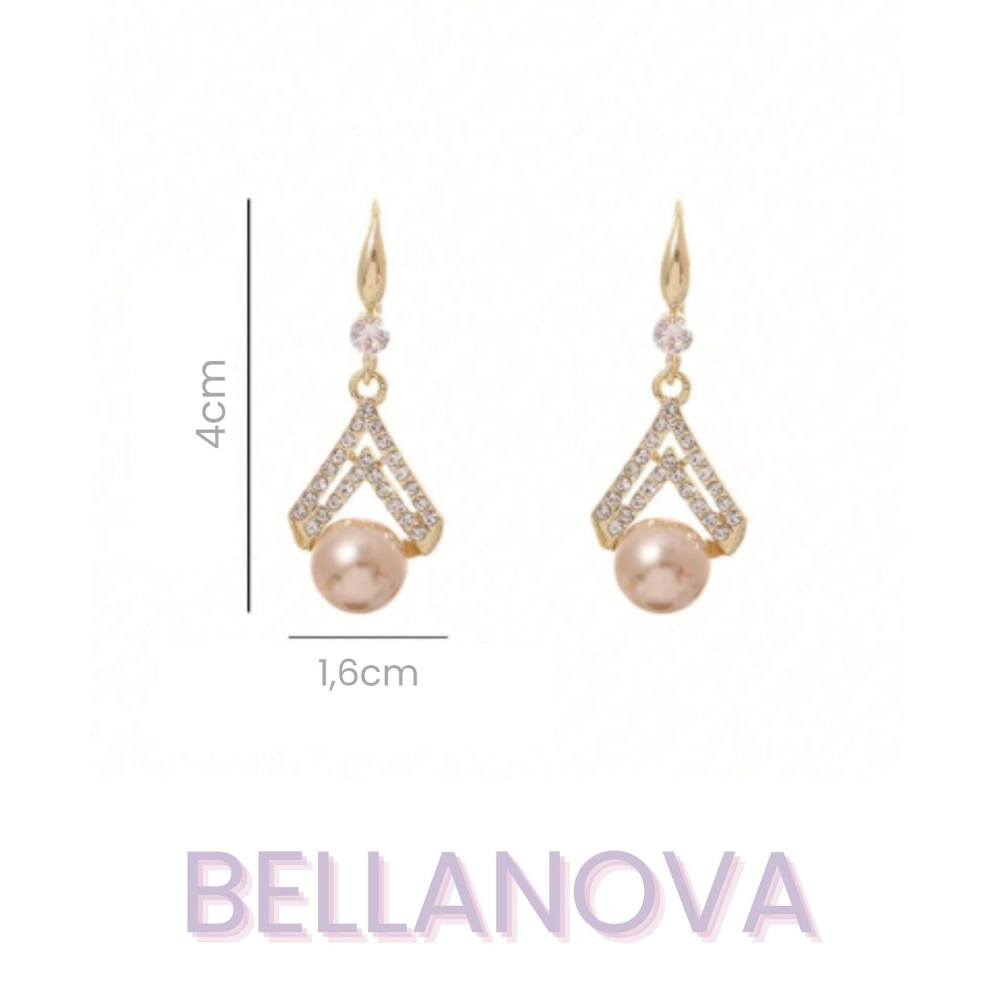 Roségoldene Perlen-Ohrringe mit Zirkonia – 18K Vergoldet + KOSTENLOSER VERSAND
