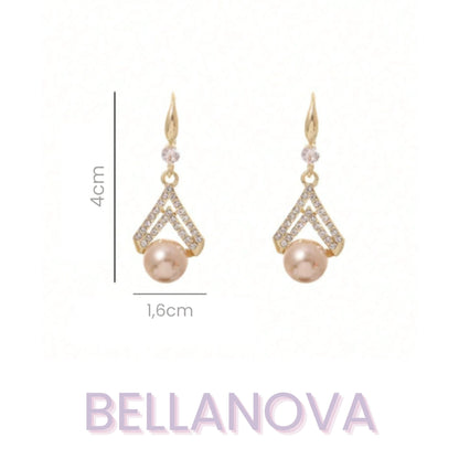 Roségoldene Perlen-Ohrringe mit Zirkonia – 18K Vergoldet + KOSTENLOSER VERSAND
