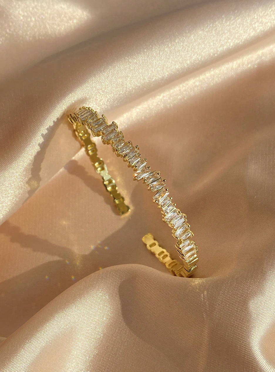[NEU] Classic Swarovski™ Armreif – Mit Zirkonia besetzt - 18K vergoldet + KOSTENLOSER VERSAND