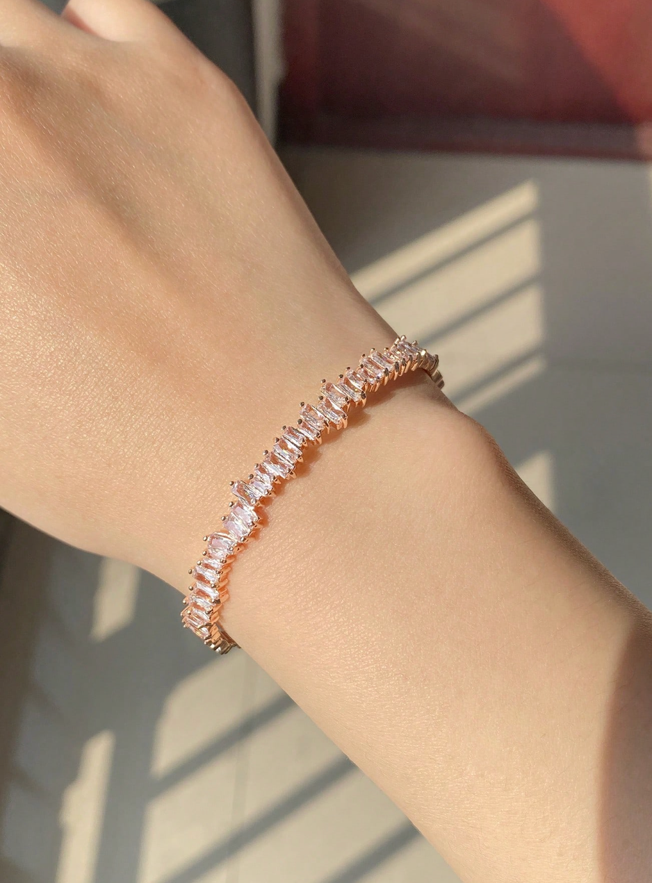 [NEU] Classic Swarovski™ Armreif – Mit Zirkonia besetzt - 18K vergoldet + KOSTENLOSER VERSAND