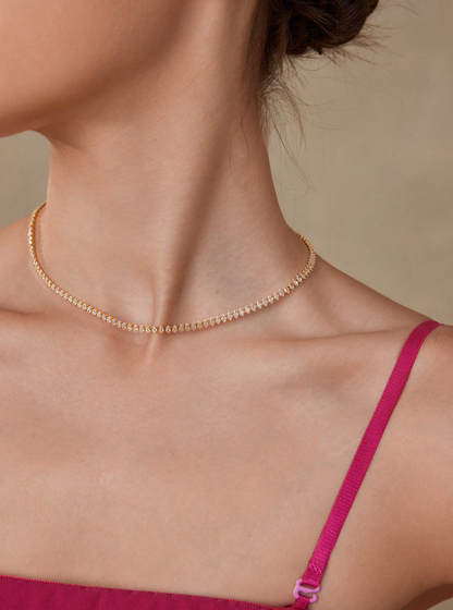 [NEU] Bridge Swarovski™ Halskette – Mit Zirkonia besetzt - 18K vergoldet + KOSTENLOSER VERSAND