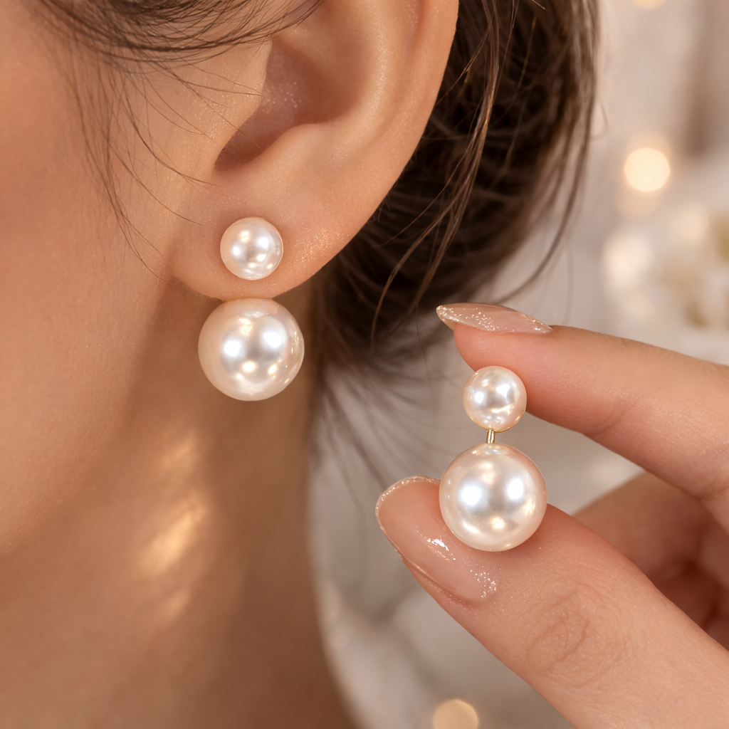 2-in-1 Doppelperlen™ Ohrringe – 18K Vergoldet + KOSTENLOSER VERSAND