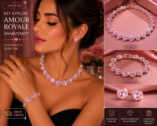 [NEU] Amour Royale Swarovski™ Schmuckset (4-teilig) – 18K Vergoldet + KOSTENLOSER VERSAND