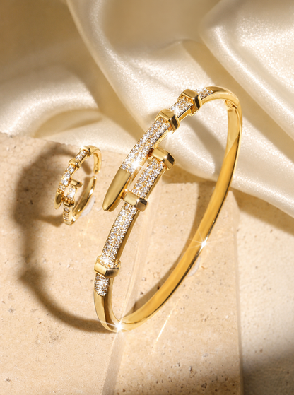 [NEU] Portofino Swarovski™ Schmuckset (2-teilig) – 18K Vergoldet + KOSTENLOSER VERSAND