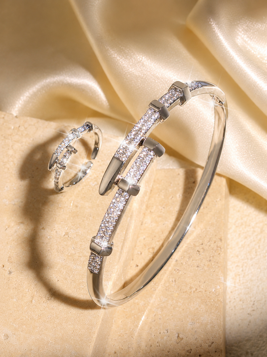 [NEU] Portofino Swarovski™ Schmuckset (2-teilig) – 18K Vergoldet + KOSTENLOSER VERSAND