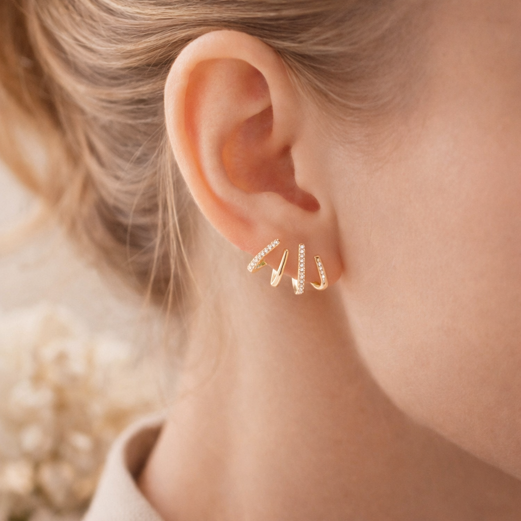 4-Spitzen™ Ohrringe – 18K Vergoldet + KOSTENLOSER VERSAND